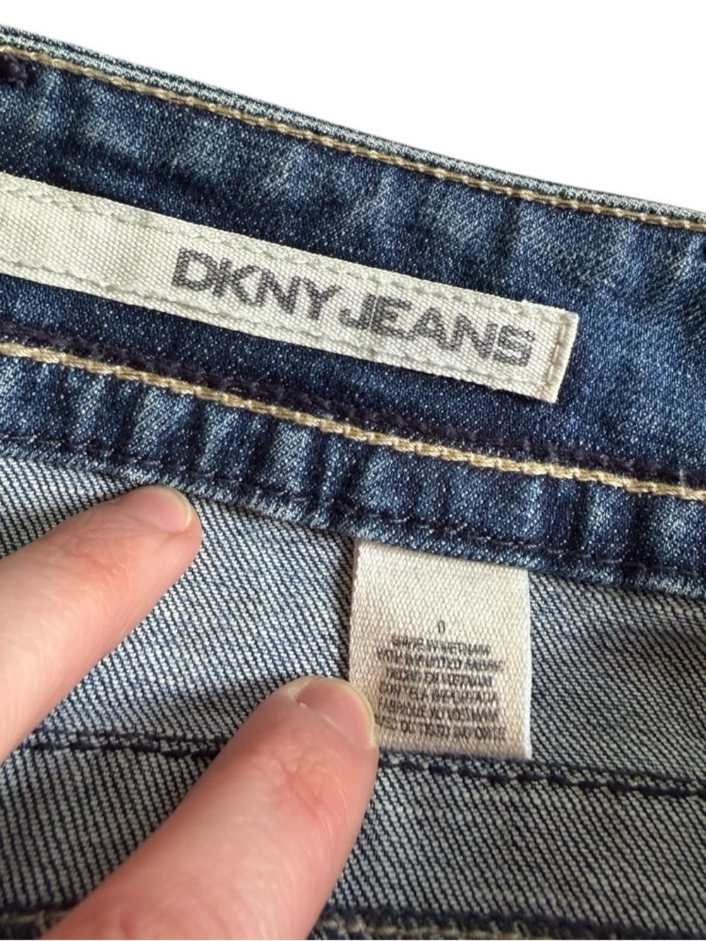 Dkny Women's Washed Blue Denim Bermuda Shorts - Picture 5 of 6